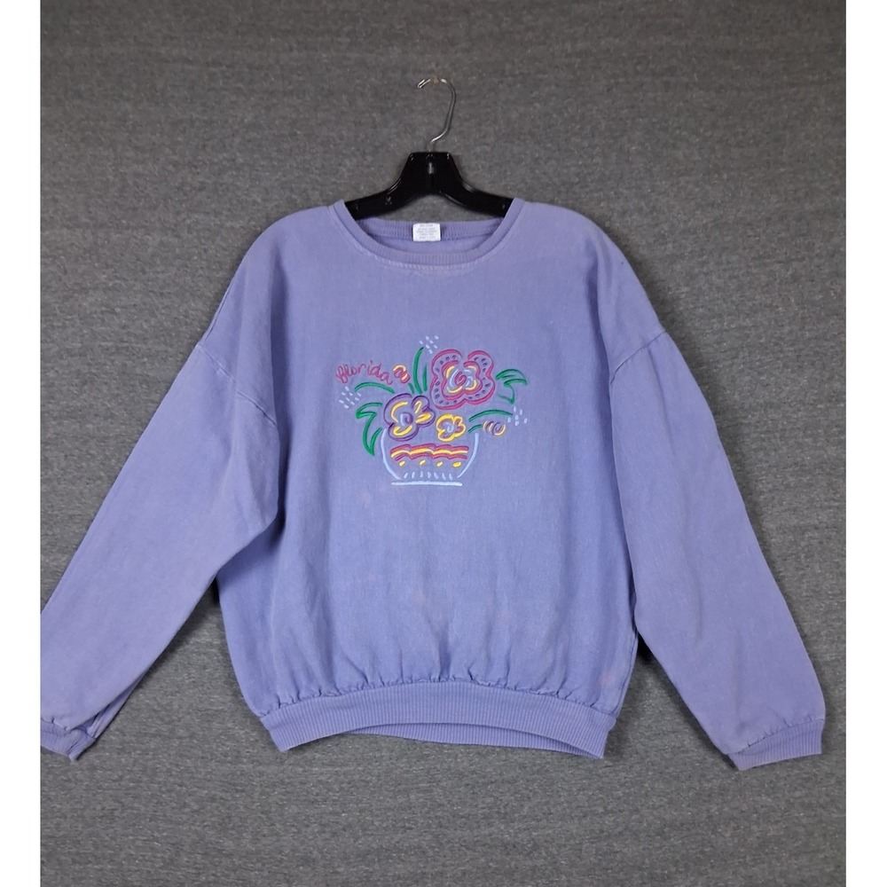 VTG Womens Crazy Shirt Sweatshirt S Purple Lilac Florida USA Souvenir Coastal